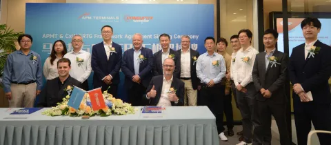 APM Terminals and Conductix-Wampfler Sign Third Collaboration Agreement on Purchase of Rubber Tire Gantry Crane (RTG) Electrification Products and Services