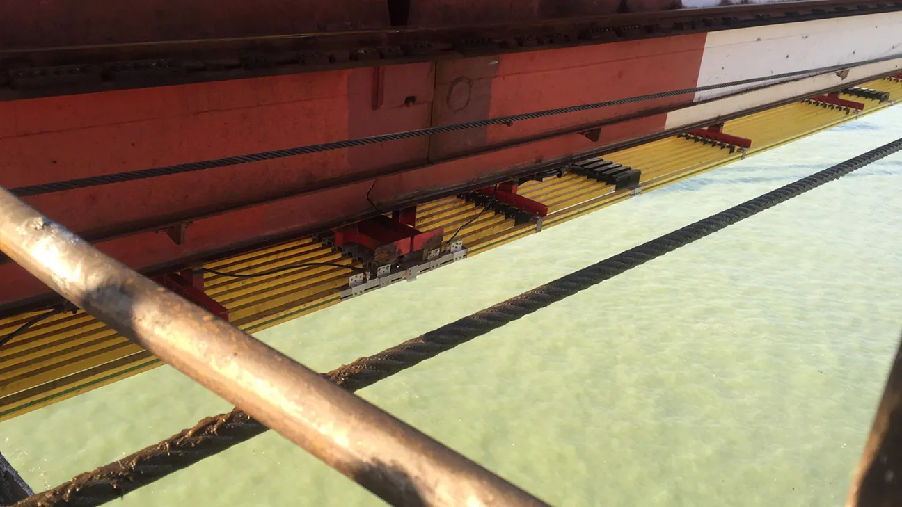 Conductor Rail System with ProfiDAT on a STS Container Crane