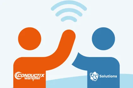 Graphic which symbolizes the startegic partnership between Conductix-Wampfler and R3 