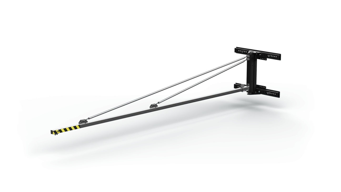 Slewing jib booms