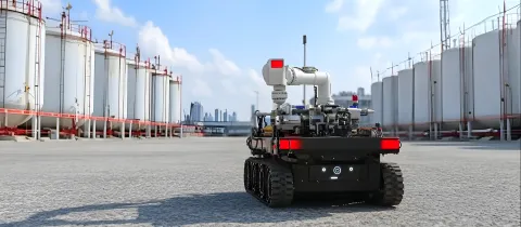 An Autonomous Security Robot Operating in a Hazardous Environment